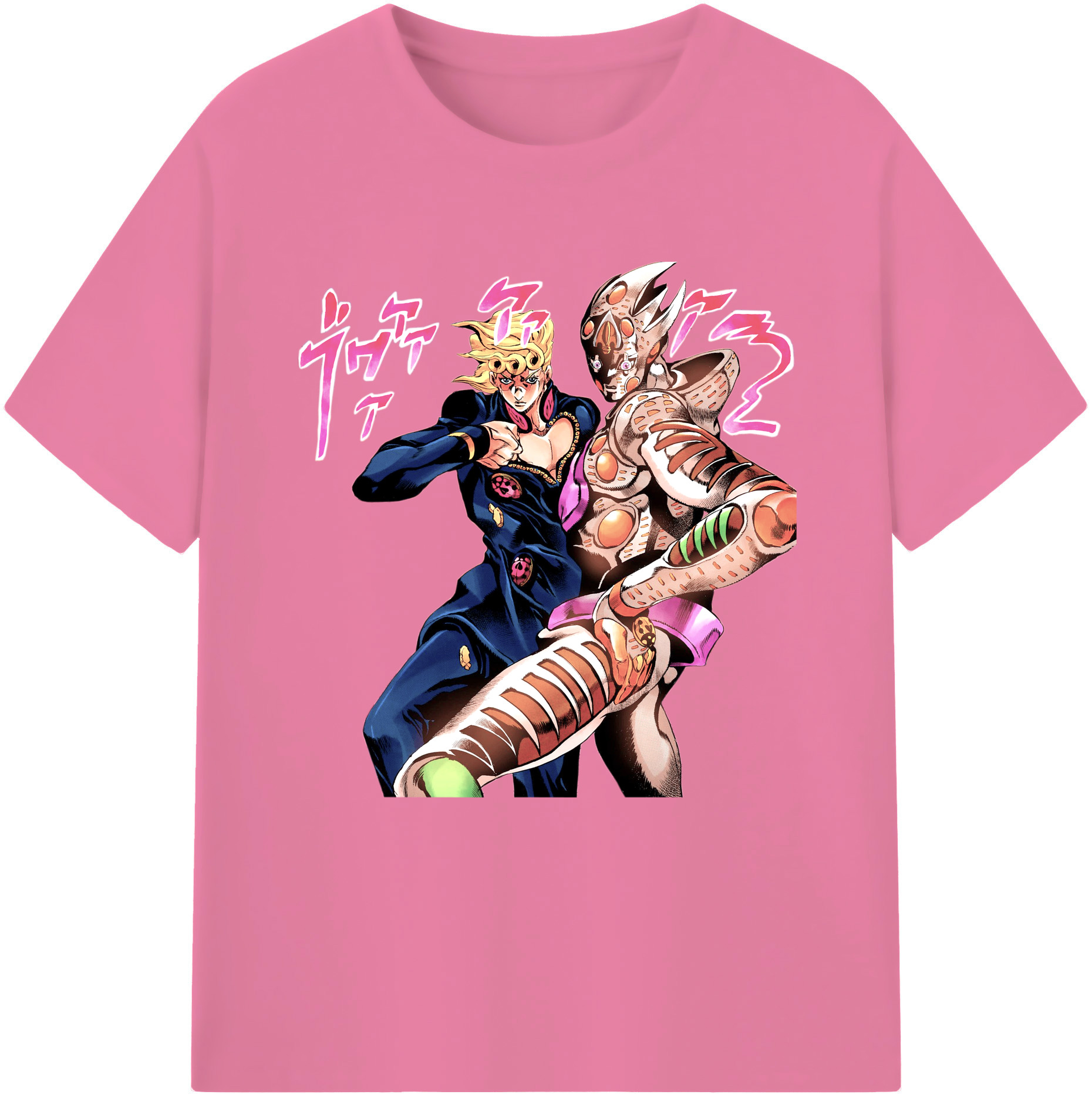 （画像用） ジョジョの奇妙な冒険 ジョルノ?ジョバァーナ JoJo's Bizarre Adventure Giorno Giovanna 綿100％半袖Tシャツ（フロントプリント）
